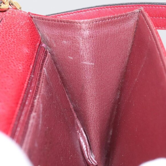 Christian Dior Shoulder Bag Leather Gold Red Auth - Picture 11 of 16